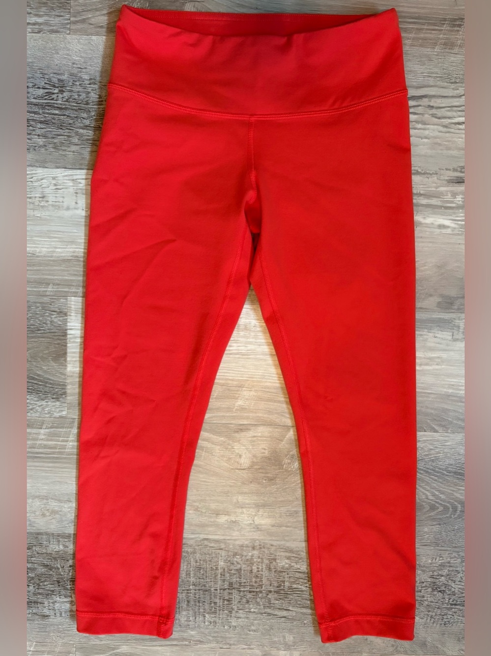 Lululemon Vintage Wunder Under High-Rise Crop 21" Full-On Luon Red Orange Size 4